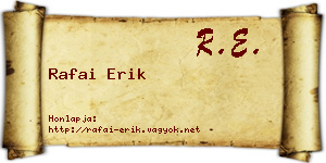 Rafai Erik névjegykártya